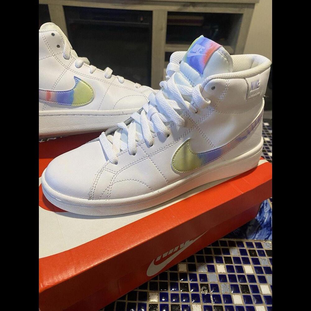 Womens Nike Court Royale 2 Mid White/Multi Basketball Sneakers DD9670-100 Size 8